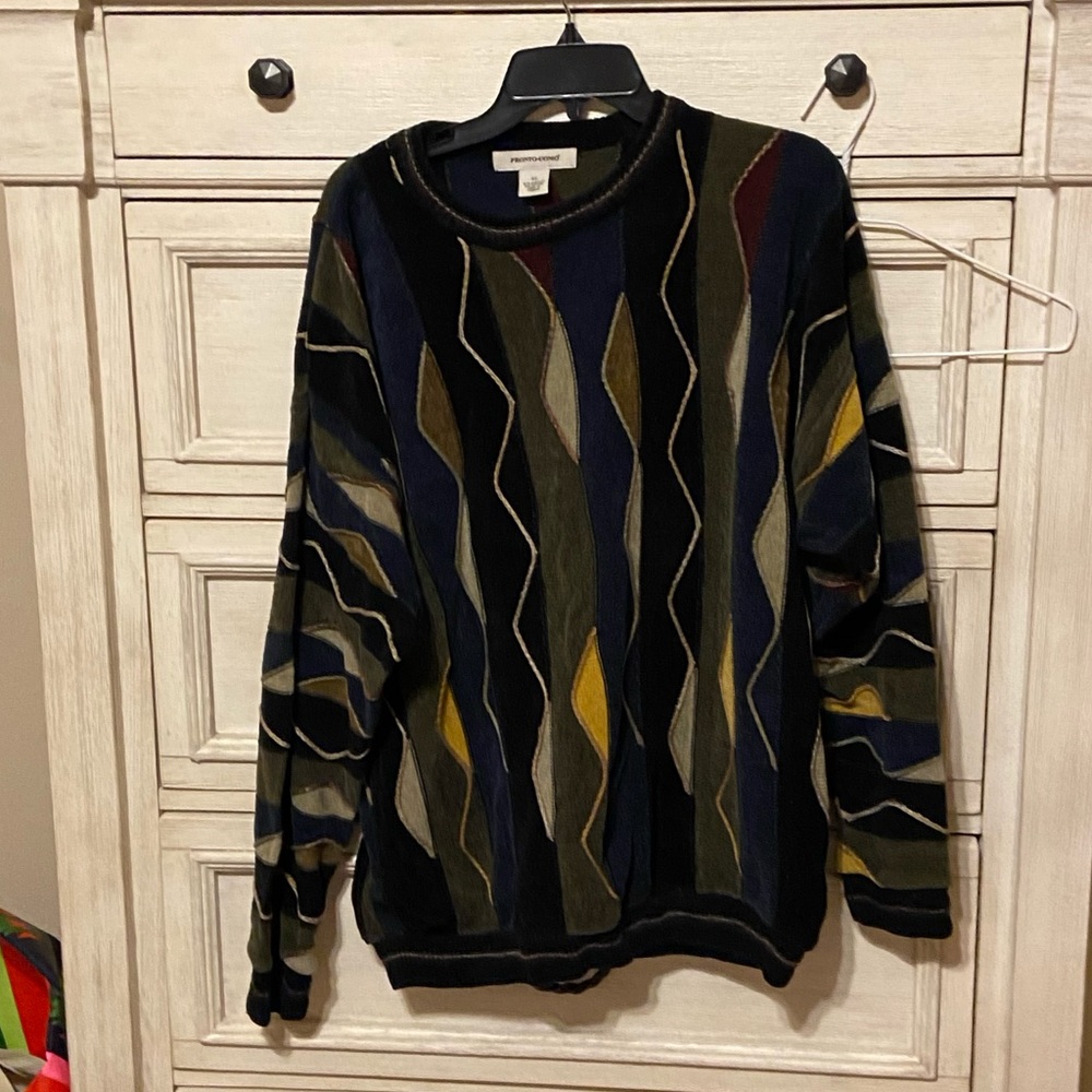 Vintage Pronto Uomo geometric crewneck sweater
